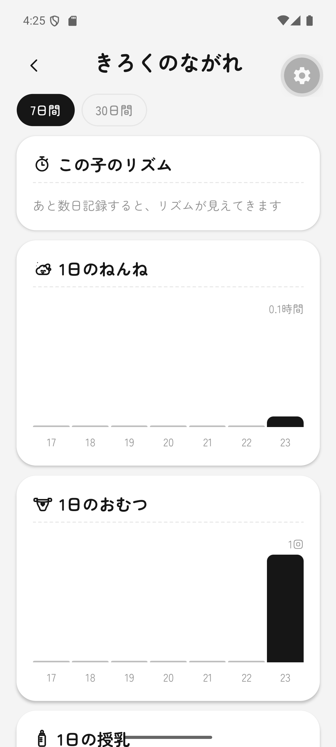 7日間と30日間の記録の流れ