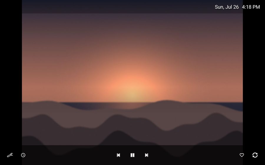 The same photo with a control bar revealed along the bottom